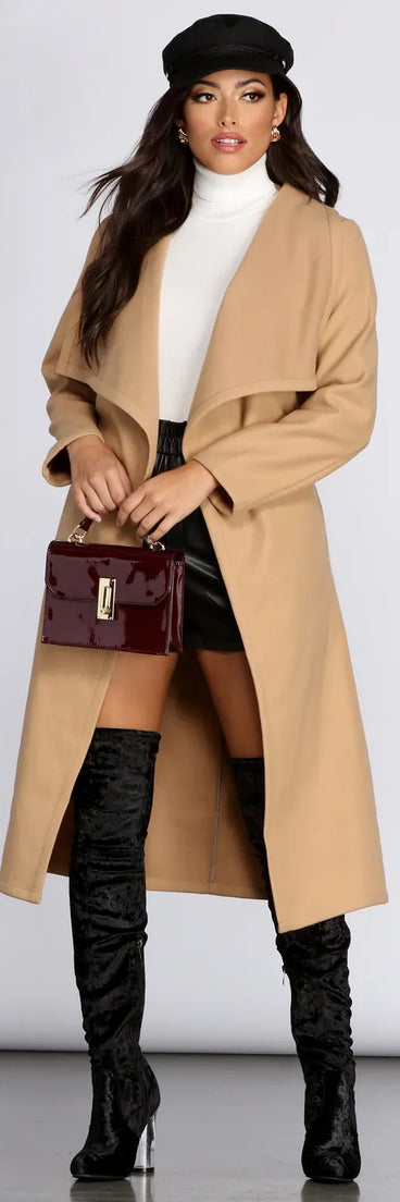 Taking Care Of Business Belted Coat
