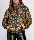 Leopard Print Puffer Jacket