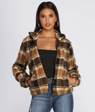 Pretty In Plaid Faux Fur Jacket