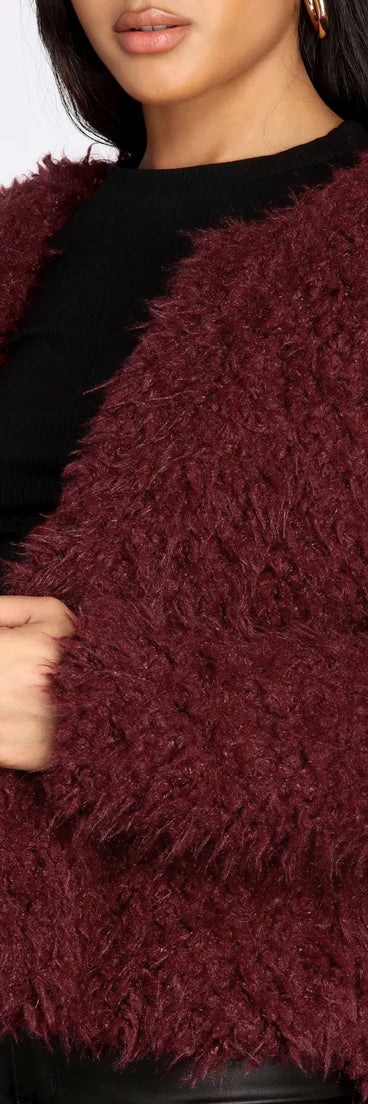 Stylish Shaggy Faux Fur Jacket