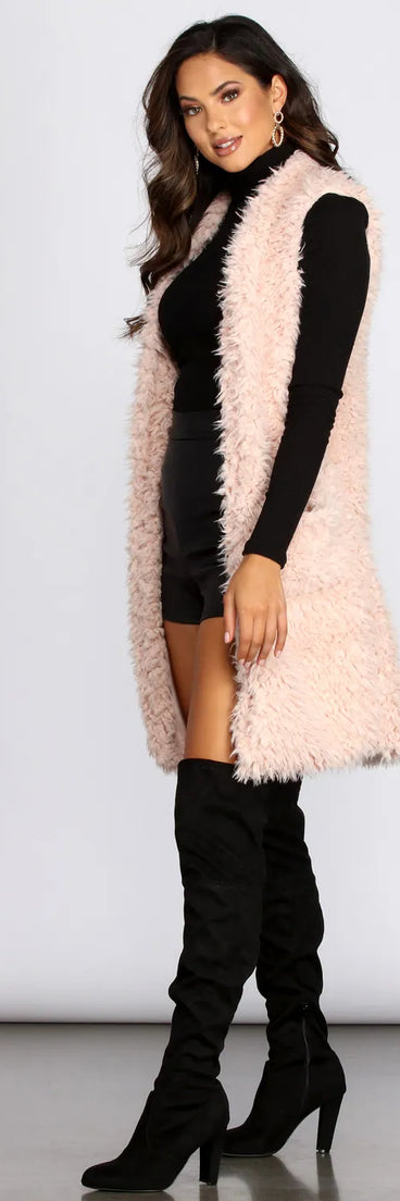 Love To Layer Long Faux Fur Vest