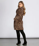 Leopard Long Line Faux Fur Coat