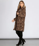 Leopard Long Line Faux Fur Coat