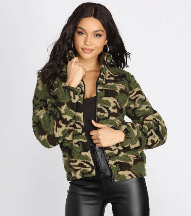 Now You See Me Faux Fur Camo Jacket