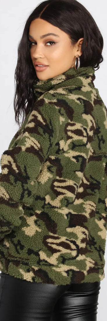 Now You See Me Faux Fur Camo Jacket