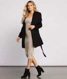 So Fab Fleece Belted Trench Coat