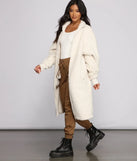 Chic and Cozy Oversized Teddy Trench Coat