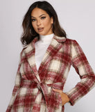 Chic In Plaid Belted Coat