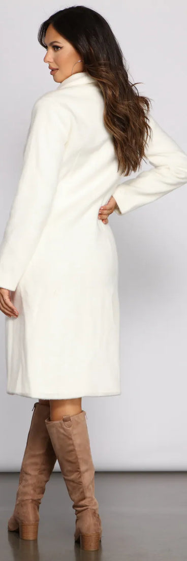 City Glamour Faux Wool Coat