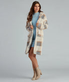 So Stunning Faux Fur Plaid Coat
