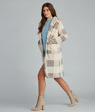 So Stunning Faux Fur Plaid Coat