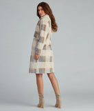 So Stunning Faux Fur Plaid Coat