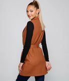 City Girl Faux Wool Trench Vest