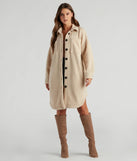 Cozy Days Sherpa Longline Shacket