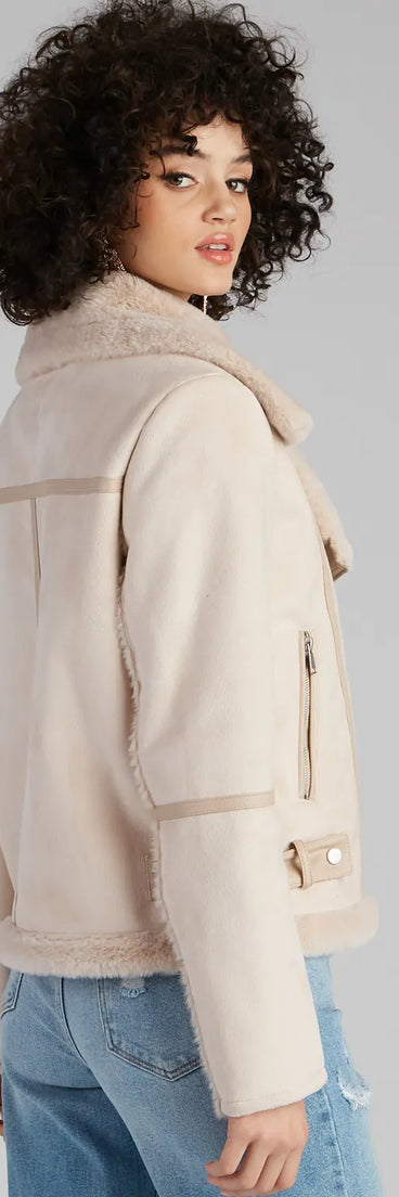 Luxe And Chic Sherpa Moto Coat
