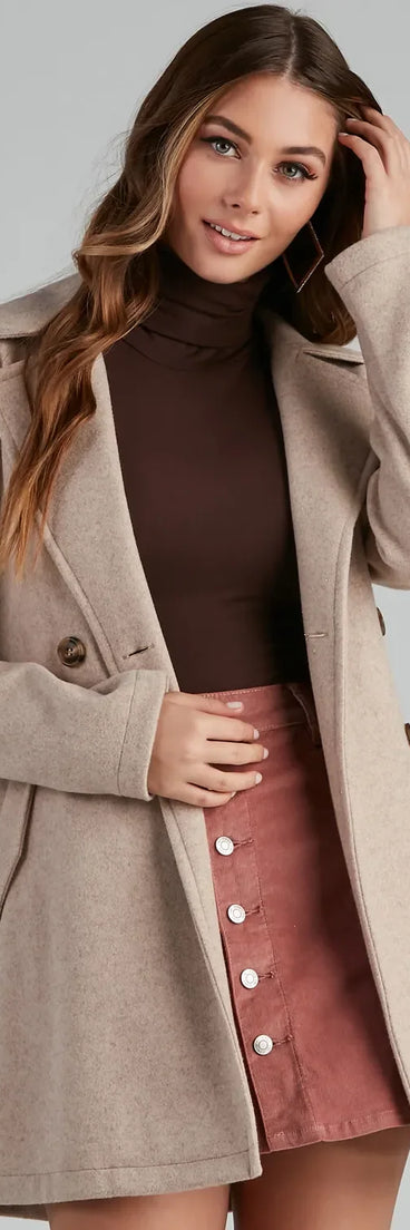 Elevated Chic Belted Faux Wool Coat