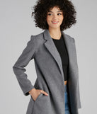 New York Faux Wool Trench Coat