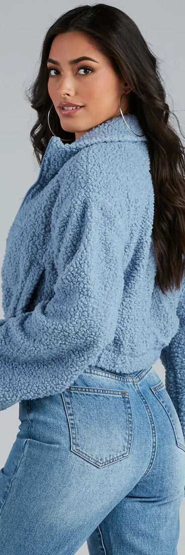 Keep It Chic Sherpa Cropped Jacket