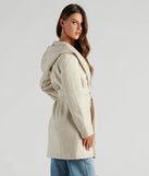 Belted Sophistication Faux Wool Coat
