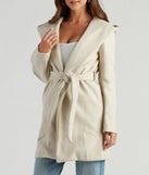 Belted Sophistication Faux Wool Coat