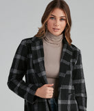 Pretty And Posh Plaid Coat