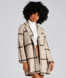 City Bound Plaid Faux Wool Coat