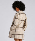 City Bound Plaid Faux Wool Coat