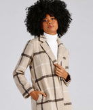 City Bound Plaid Faux Wool Coat