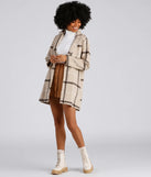 City Bound Plaid Faux Wool Coat