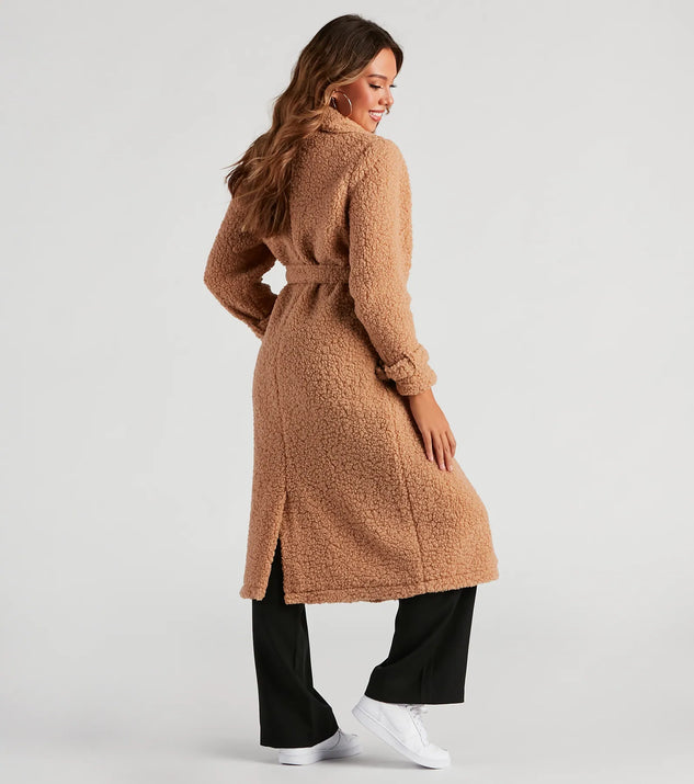 Locking Knit Down Sherpa Long Trench Coat | Windsor