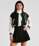 B For Babe Crop Letterman Jacket