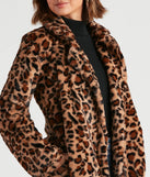 Fabulous Diva Leopard Print Faux Fur Coat