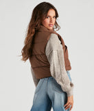Small Town Girl Puffer Crop Vest