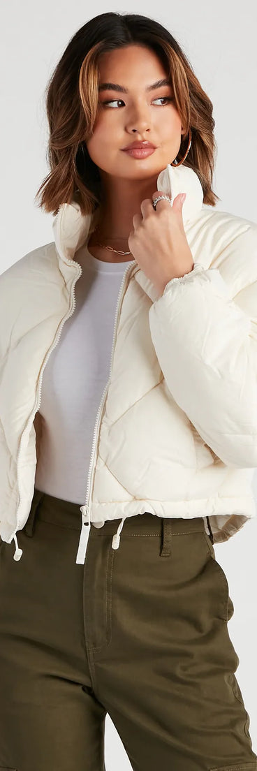 Slay The Chill Quilt Puffer Jacket