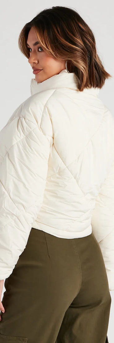 Slay The Chill Quilt Puffer Jacket