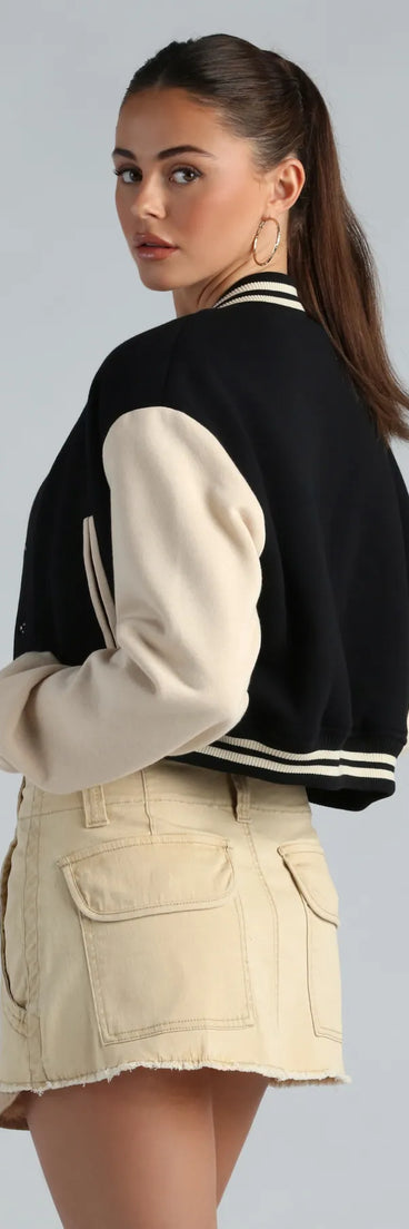 All-Star Style Faux Sherpa Varisty Jacket