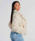 Top Trendsetter Textured Faux Fur Coat