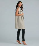 Invested To Style Faux Wool Long Vest