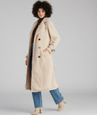 Locking Knit Down Sherpa Long Trench Coat