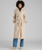 Locking Knit Down Sherpa Long Trench Coat
