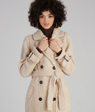 Locking Knit Down Sherpa Long Trench Coat
