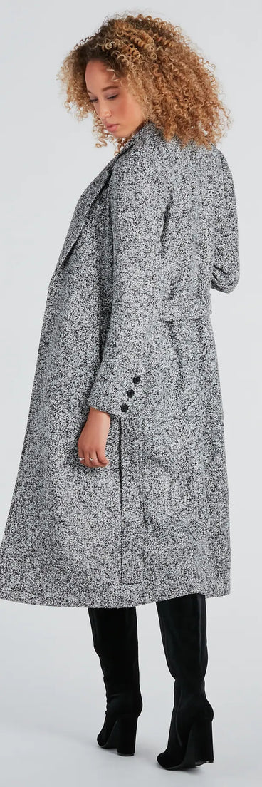 Uptown Girl Tweed Belted Trench Coat