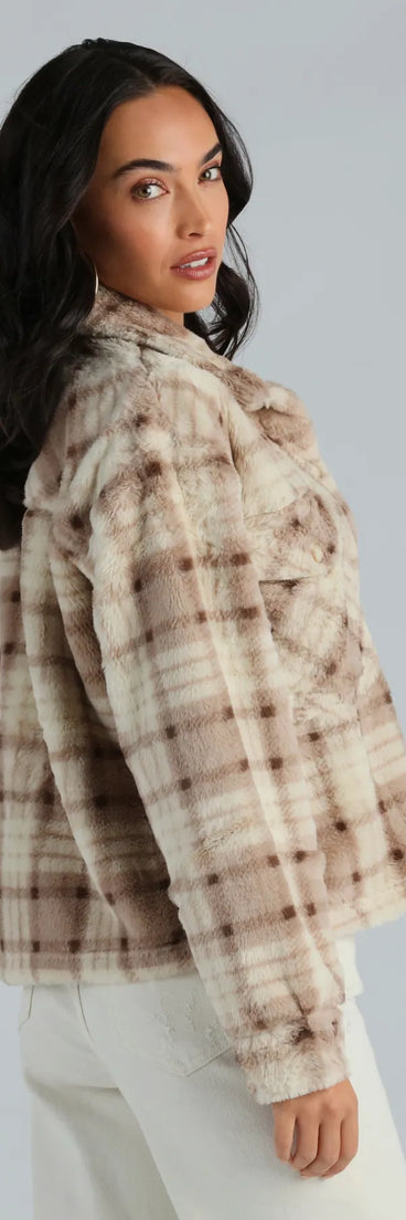 Cozy Days Faux Fur Plaid Shacket