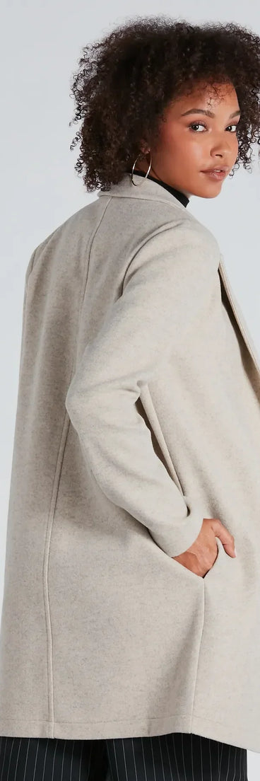 Always A Classic Faux Wool Trench Coat