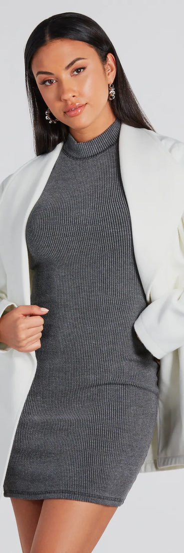 Trending Charm Faux Wool Belted Trench Coat