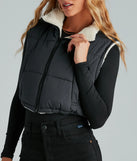 Major Trend Reversible Faux Sherpa Puffer Vest