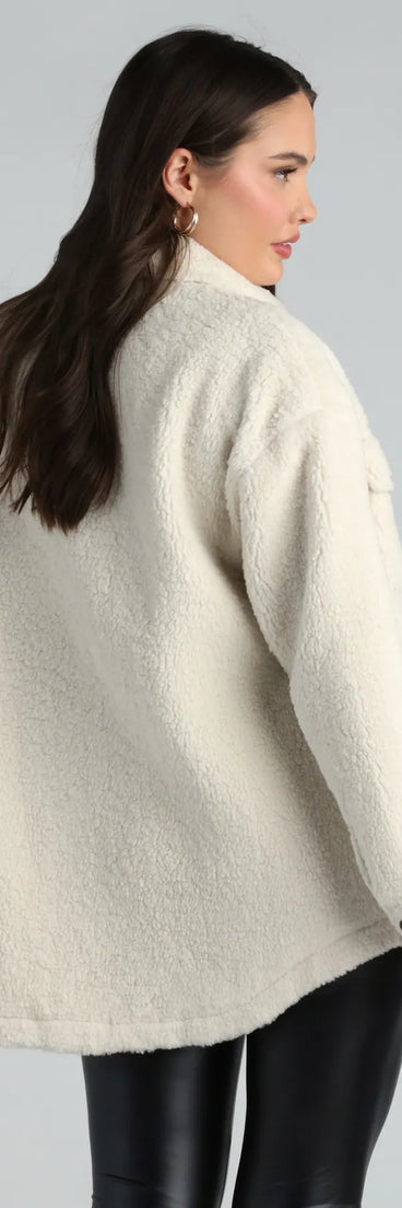 Cozy Vibes Faux Sherpa Shacket