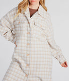 Setting Trends Faux Wool Houndstooth Long Shacket
