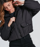 Cute Aesthetic Cargo Puffer Jacket