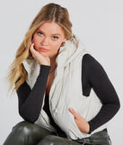 Hit The Slopes Faux Leather Puffer Vest